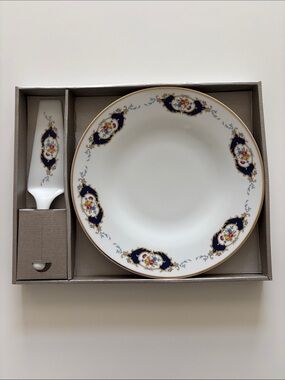 Vintage Formalities by Baum Bros Bohemian Porcelain Cake Plate and Server Set